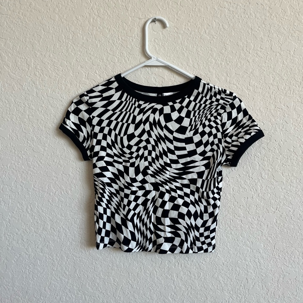 Checkered Cropped Tee